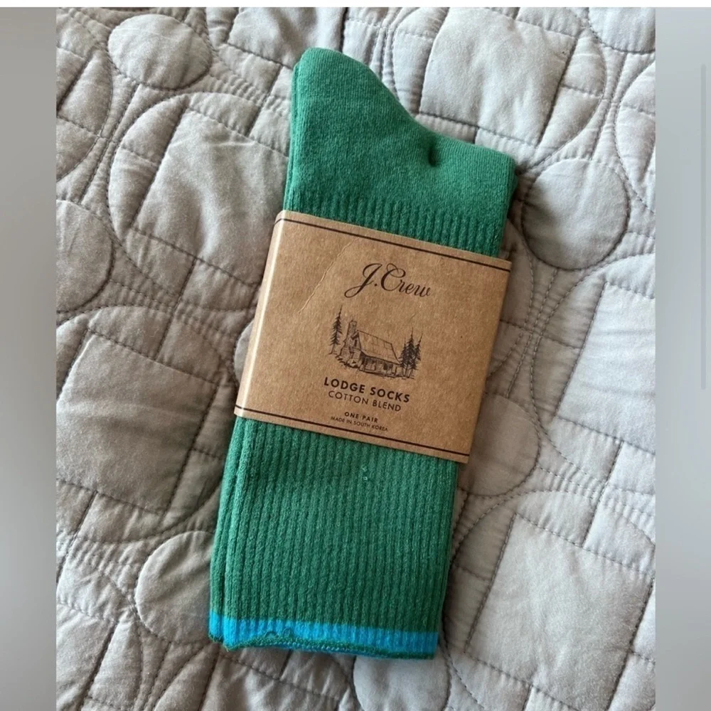 J.Crew Green and Blue Lodge Socks
